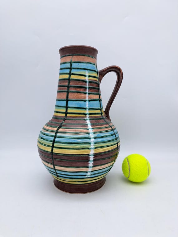 Colorful Vintage West German Vase Bay 288-30 Mid Century Pottery
