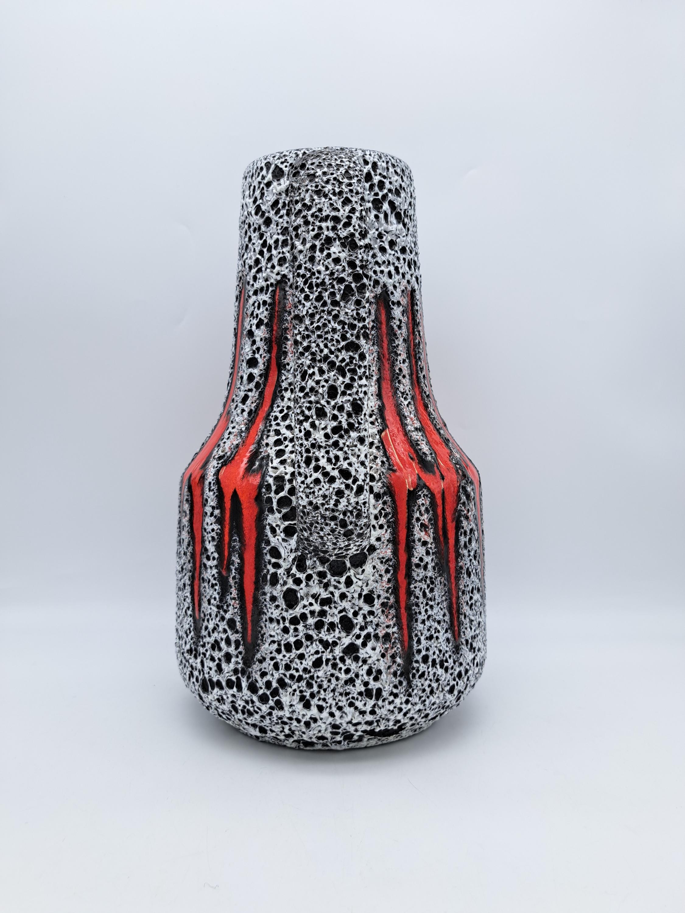 希少XL Scheurich Loraフロアベース 408-40 Fat Lavaデザイン ミッド