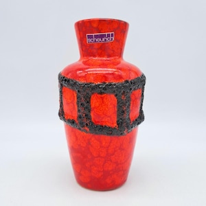 Vintage West German Fat Lava Vase Scheurich 523-18 Drip Glaze Mid Century Pottery 1970s WGP 1960 MCM