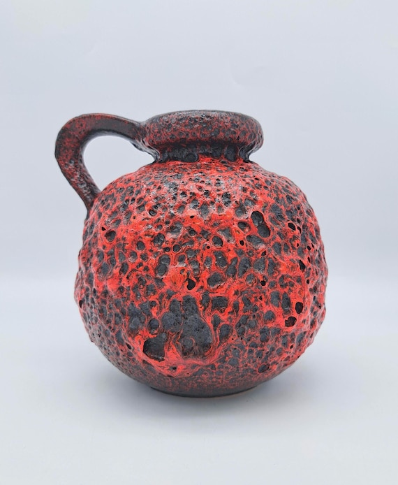 Rare Vintage Scheurich 484-21 Fat Lava Ball Vase Mid Century West