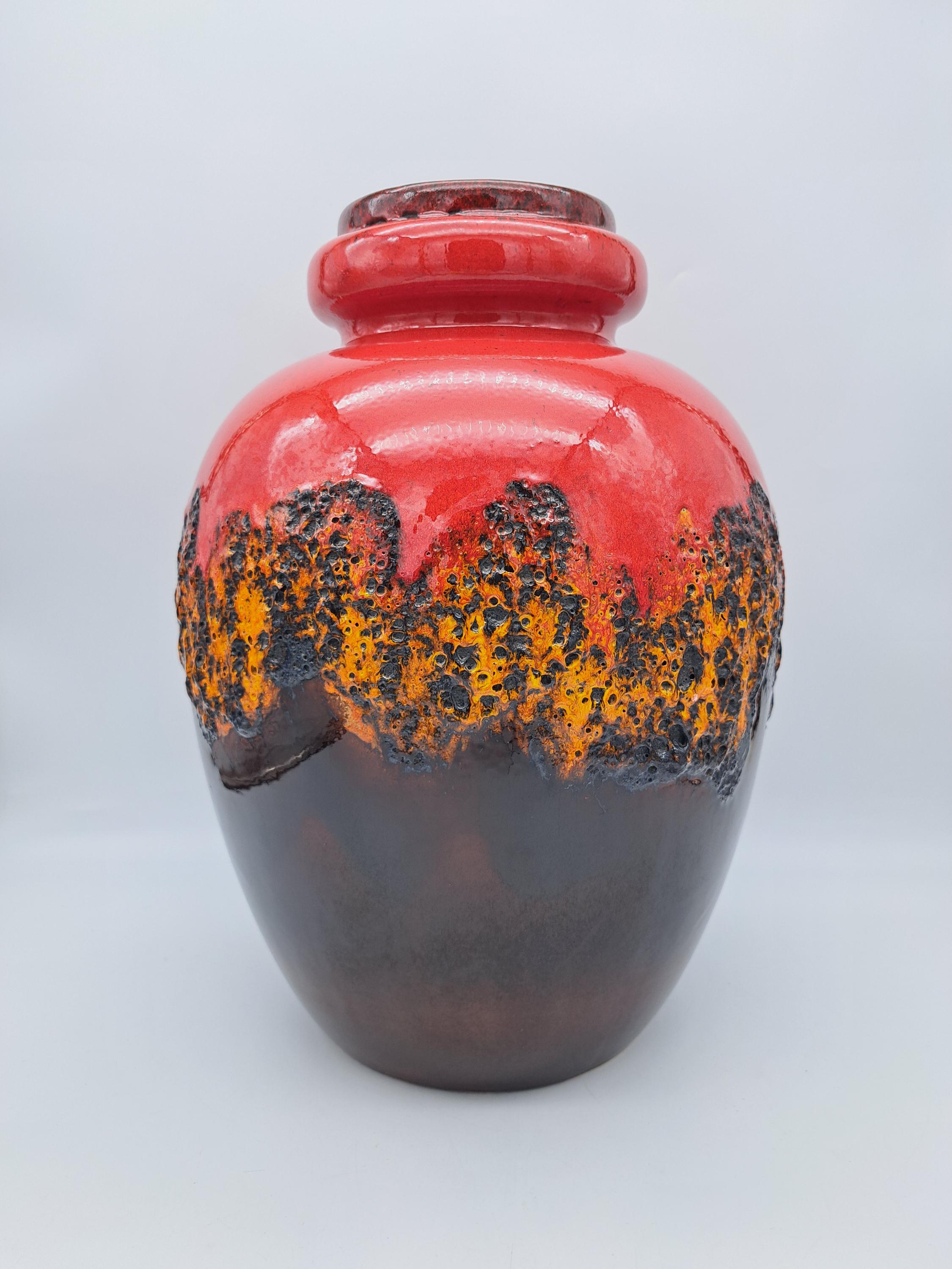 Rare Fat Lava XL Floor Vase Scheurich West German Pottery