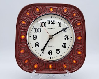 美しい希少なヴィンテージセラミック製壁掛け時計メーカーDugena MCM製