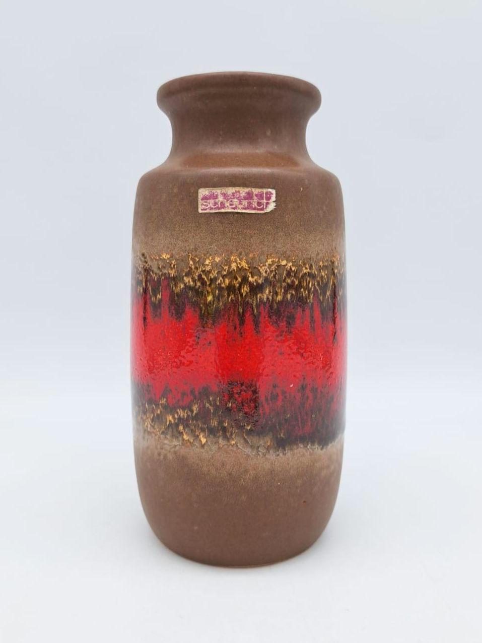 【気質アップ】 Vintage Mid 213-20 Scheurich Vase Lava Fat German West アンティーク雑貨