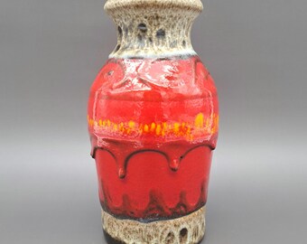 Vintage West German Fat Lava Vase Scheurich Lora 522-18 Mid Vintage West German Fat Lava Vase Scheurich Lora 522-18 Mid