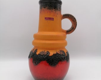 Scheurich vaas 428-26 Fat Lava Mid Century Pottery Vintage West Germany Keramiek