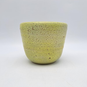 Niederländischer Vintage-Keramik-Mobach-Blumentopf aus den 1960er-Jahren, Mid-Century-Pflanzgefäß, lindfarben, MCM