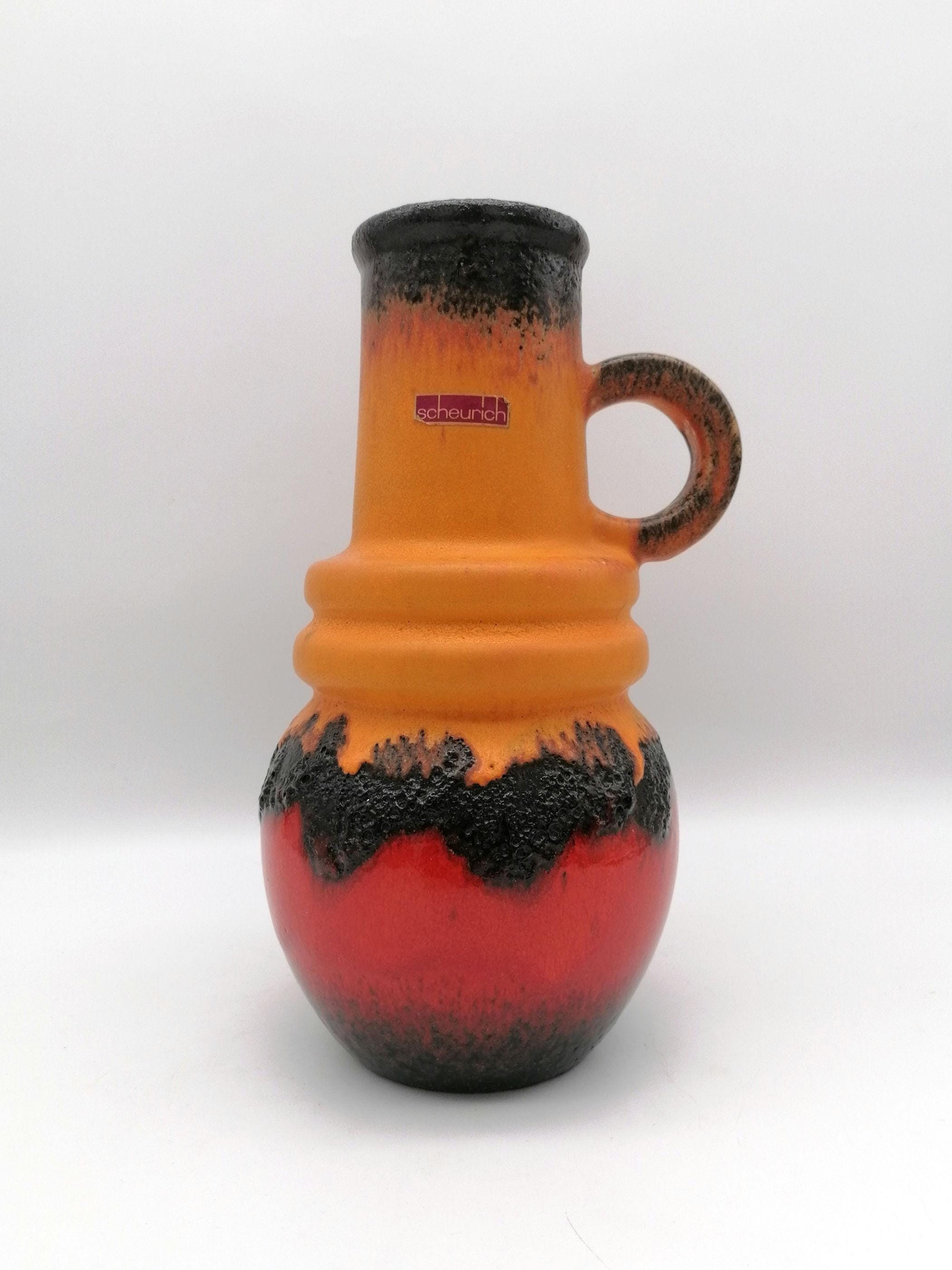 Scheurich Vase 428-26 Fat Lava Mid Century Pottery Vintage West