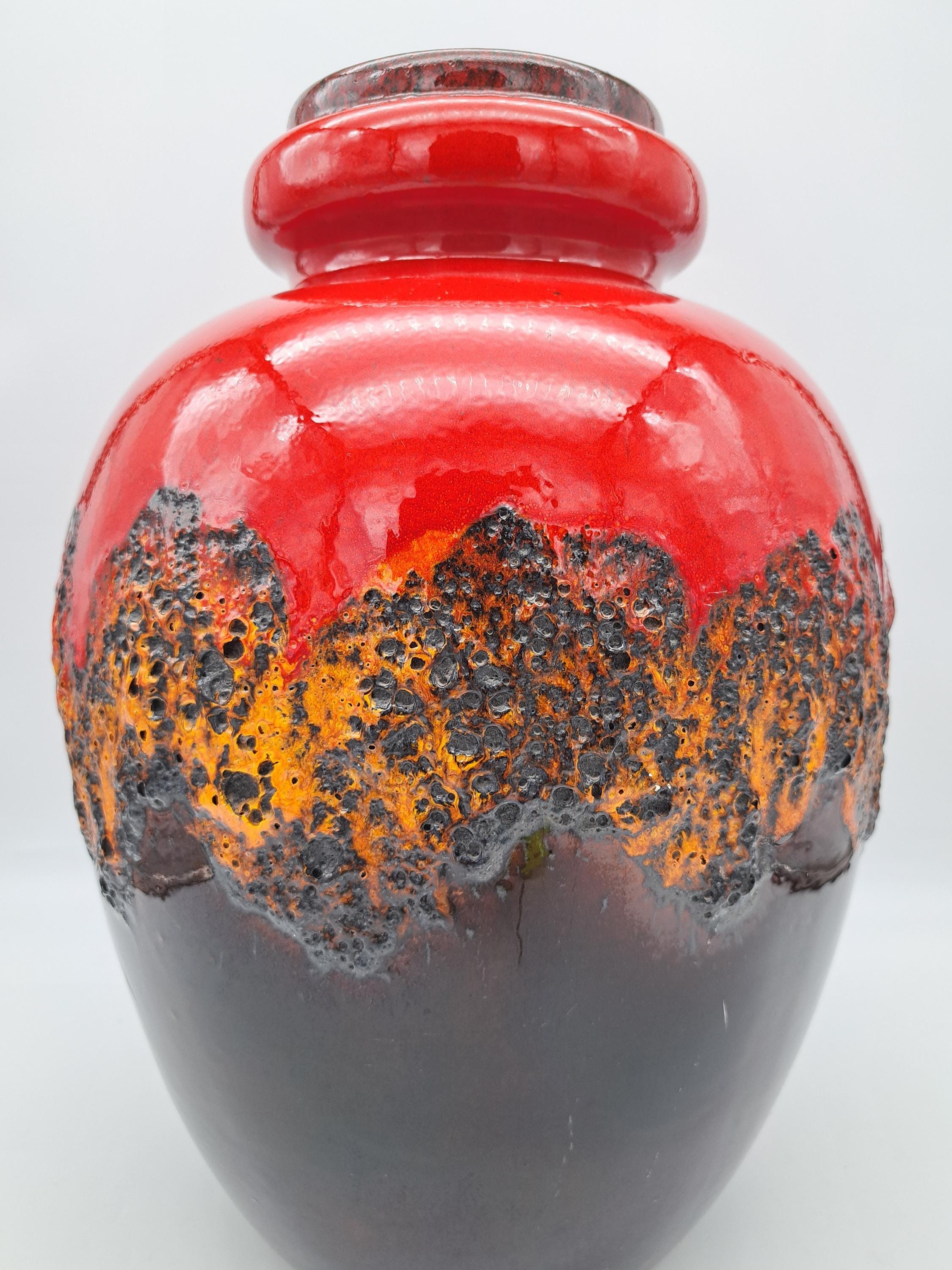 Rare Fat Lava XL Floor Vase Scheurich West German Pottery