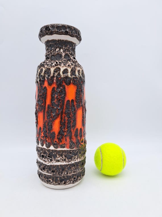 アート・デザイン・音楽 Fat Lava: West German Ceramics Rare Vintage West German Fat Lava Vase BAY Ceramics 70-20