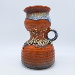 Vintage West German Dümler Breiden vase 1143-21 Mid Century Pottery 1970s WGP 1960 MCM Drip glaze