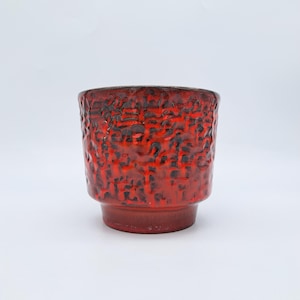 Vintage West-Germany Flowerpot Carstens Tönnieshof Mid-Century Pottery 1970s Cachepot Red Blue WGP Planter