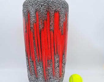 Rare West German Scheurich XXL Floor Vase Lora Design 517-45 MCM Ceramic Vintage Fat Lava Vase WGP