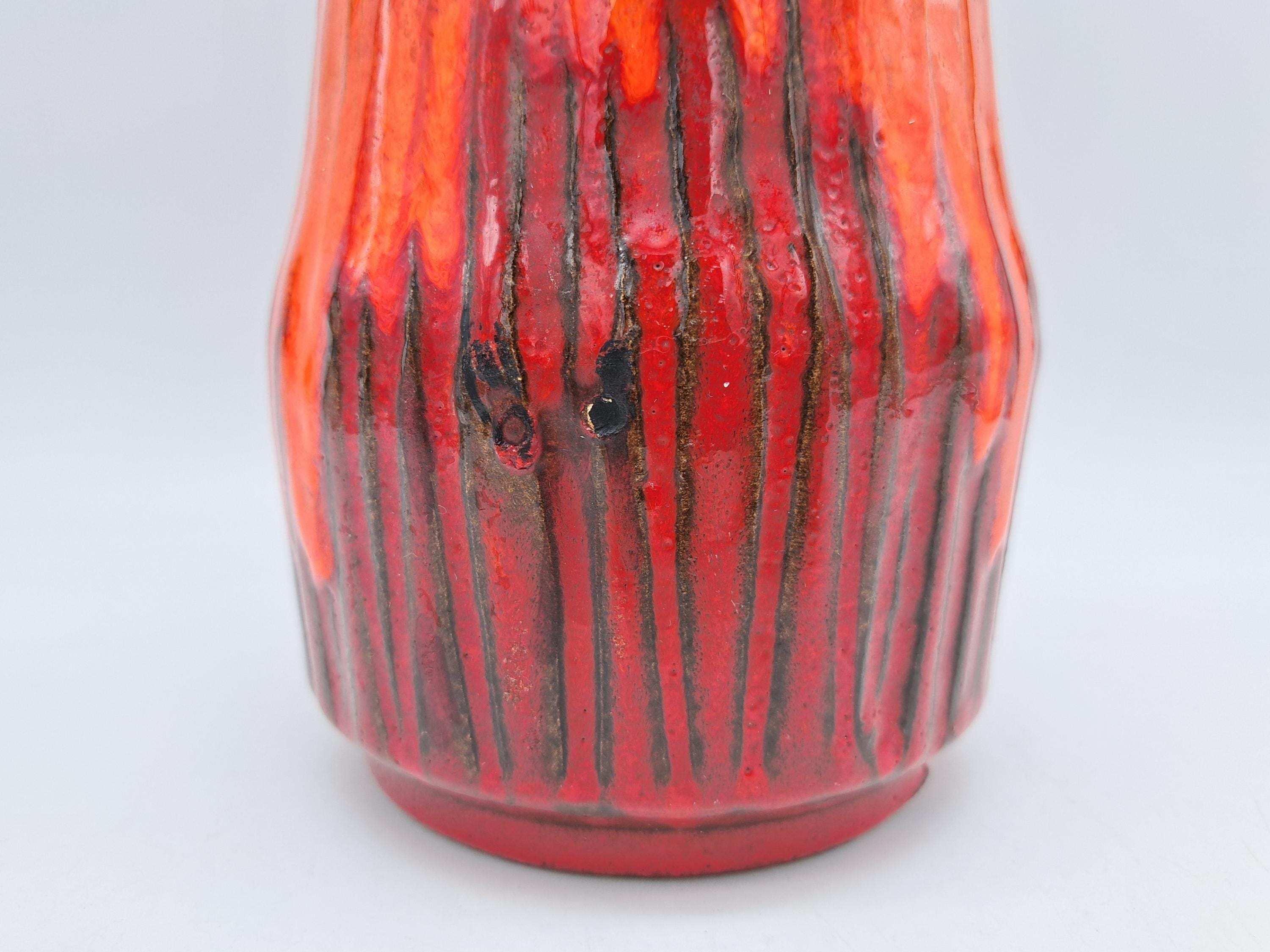 希少なヴィンテージ西ドイツ製 Scheurich Fat Lava 花瓶 529-25 ミッド