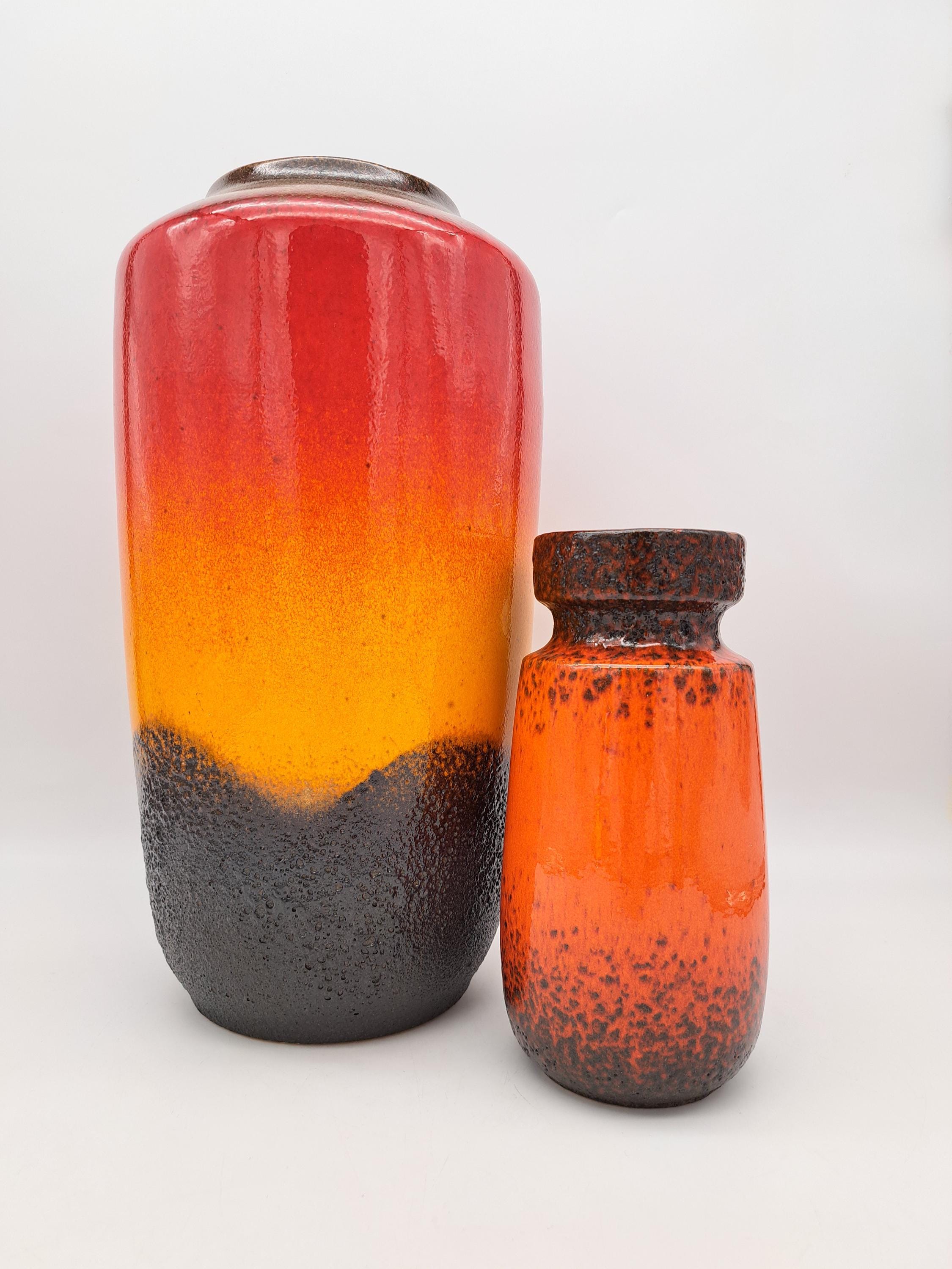 希少なヴィンテージ西ドイツ製XLフロアベース 517-38 ファットラバ陶器