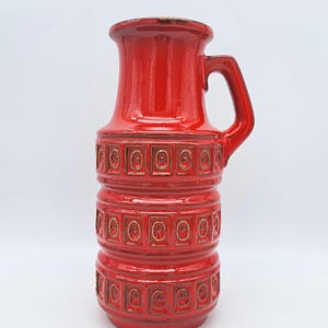Vintage West Germany vase Scheurich Tundra 429-26 Mid-Century German Pottery 1970 Red Ceramic WGP