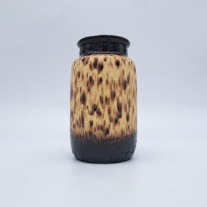 Jarrón de lava vintage de Alemania Occidental Scheurich 231-15 Cerámica alemana de mediados de siglo MCM Marrón Beige 1960-1970