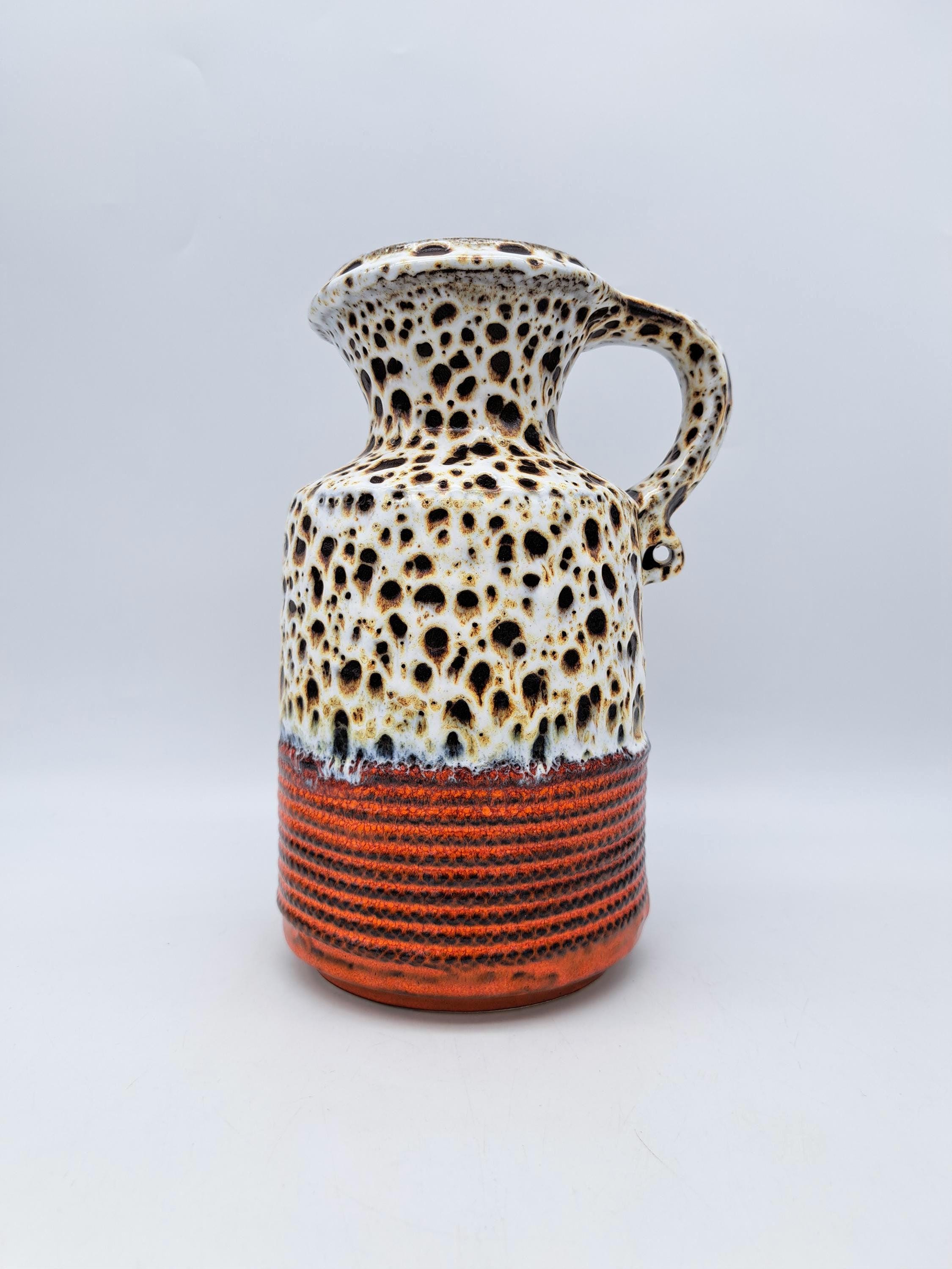 West German Fat Lava Vase Mid Century Ceramic 1960s MCM