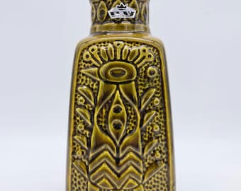 Rare Vintage West German Bay Bodomans Vase 96-20 Green Mid-Century Pottery 1970s WGP 1960 MCM