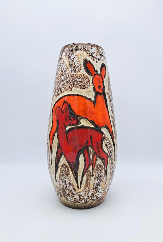 西ドイツ製 ヴィンテージ 花瓶 Scheurich Fat Lava Rare Vintage West German Scheurich Fat Lava XL Floor Vase 529-38