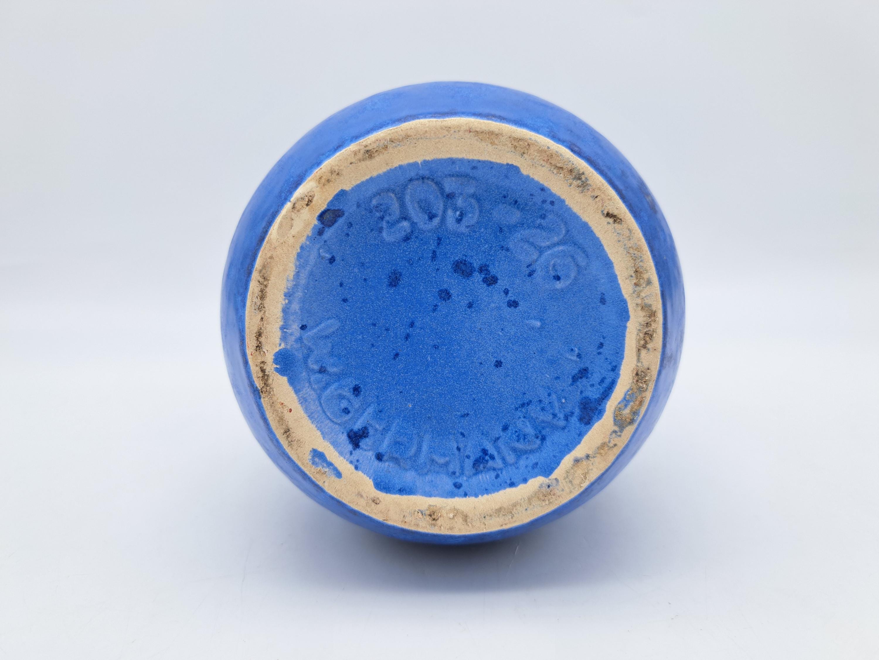 美しい青色の Scheurich 花瓶 モデル 203-26 60 年代の陶器