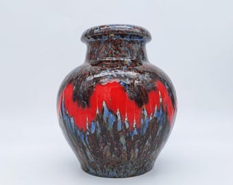 Vintage West German Fat Lava Vase. Scheurich, Model Number 401-28