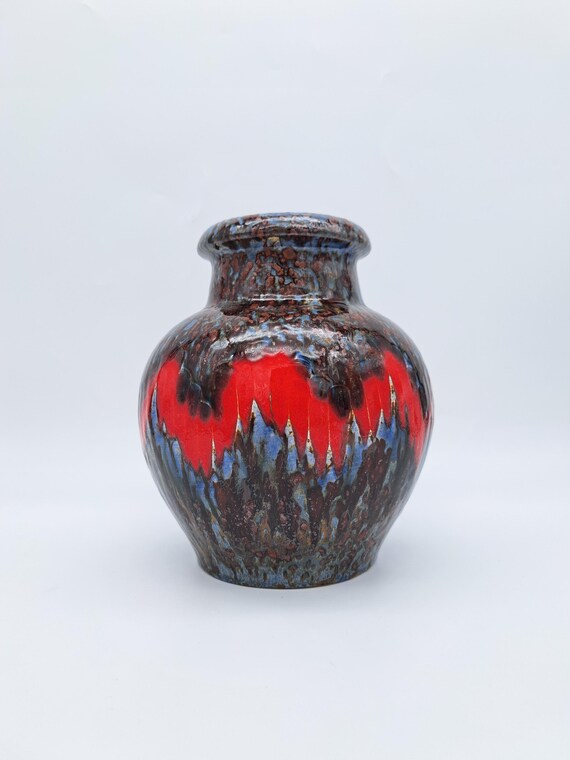 Rare West German Fat Lava Vase Scheurich Lora 291-20 Mid-century