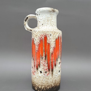 Vintage West German Scheurich Lora 401-20 Lava Vase Mid Century Design Zig-Zag Decor MCM Ceramics 1960 WGP 1970