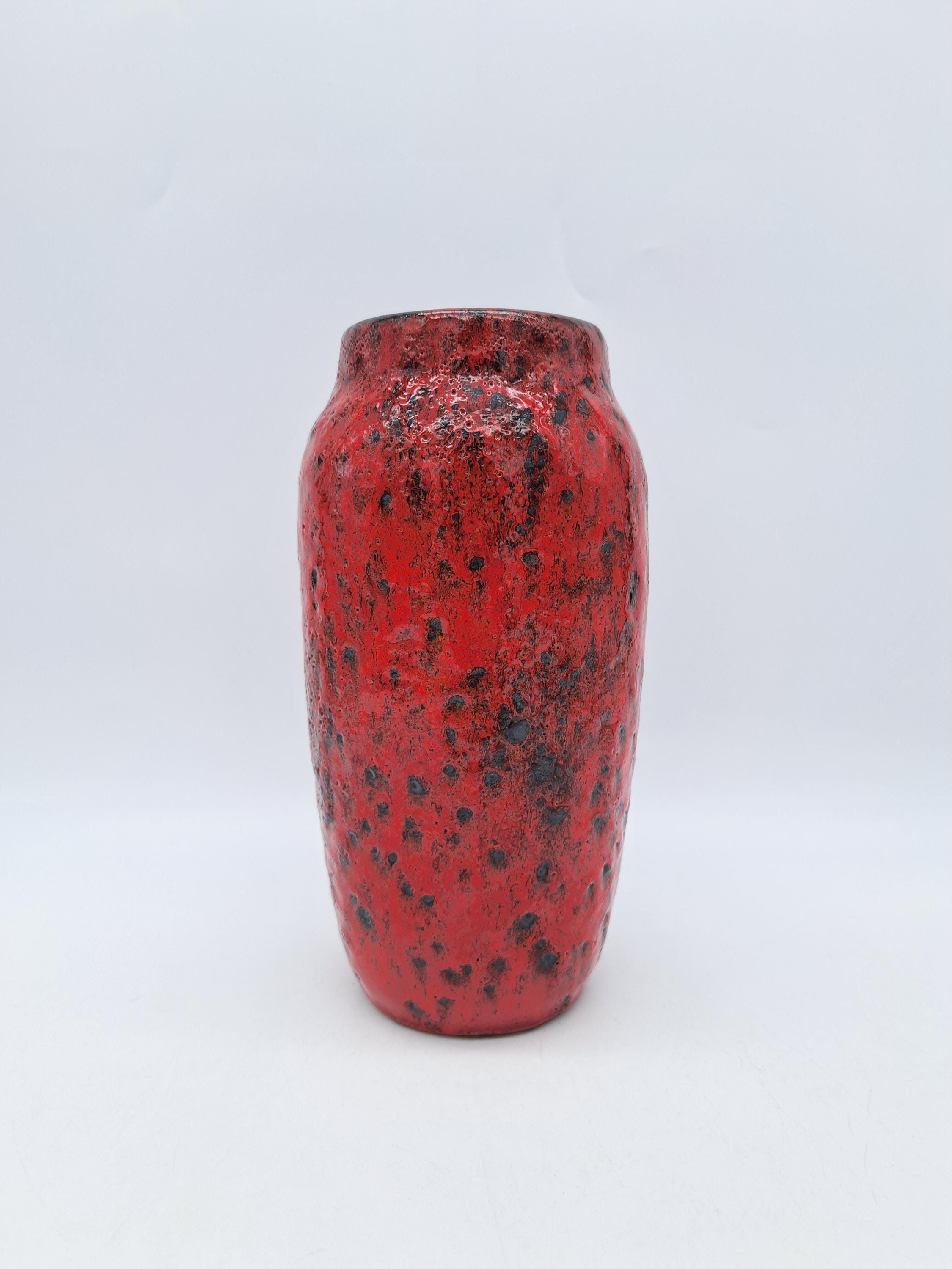 Vintage West German Scheurich 242-22 Fat Lava Vase Mid