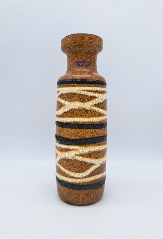 Vintage West German Fat Lava Vase Scheurich 200-28 Mid Century
