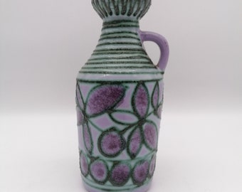Strehla vase East Germany veb Ceramics no. 1302 Purple Pink Green Colored