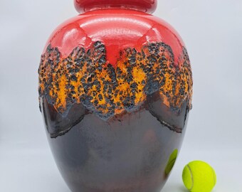 Rare Fat Lava XL Floor Vase Scheurich West German Pottery