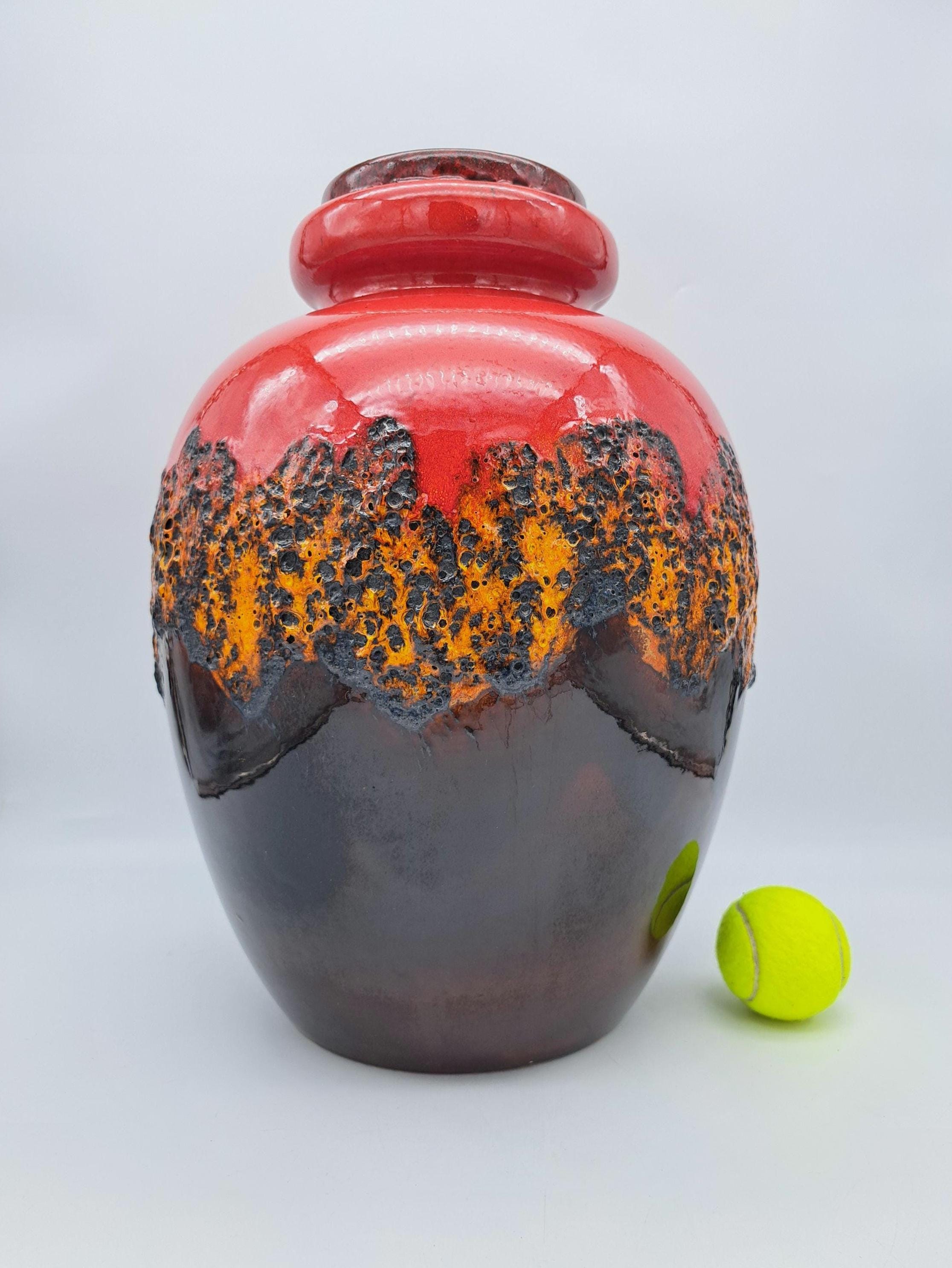 アート・デザイン・音楽 Fat Lava: West German Ceramics Rare Fat Lava XL Floor Vase Scheurich West German Pottery