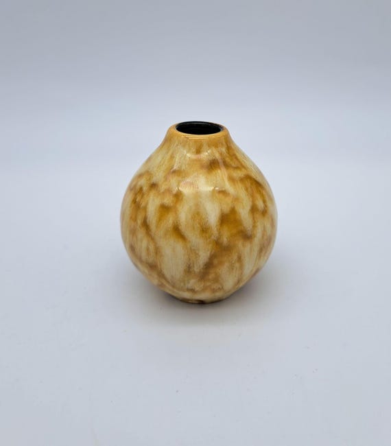 Rare Vintage West German Scheurich Fat Lava Vase 223-7 Yellow