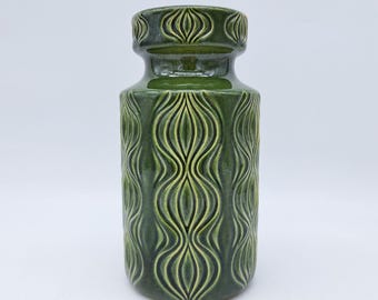 Rare Vintage West German Scheurich Vase 285-18 Onion Vase Amsterdam Decor Green Ceramic WGP 1970 MCM Mid Century Design