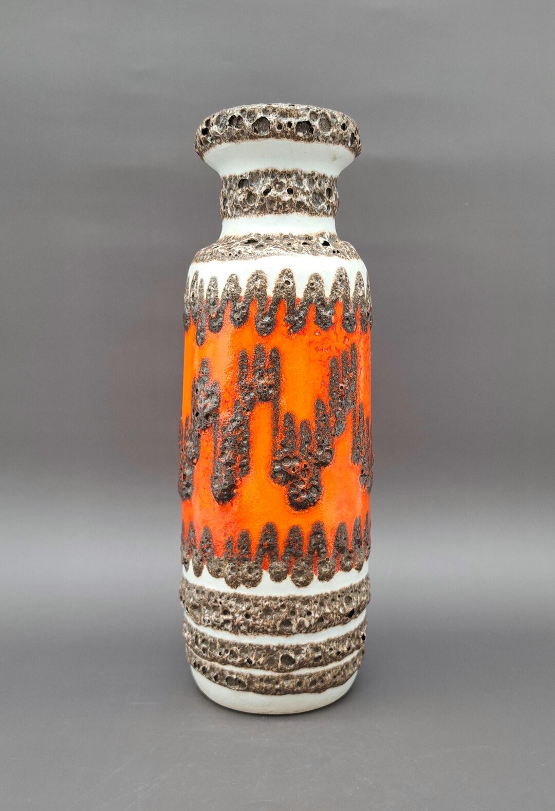 Rare Vintage West German Fat Lava Vase Scheurich 200-28 Mid