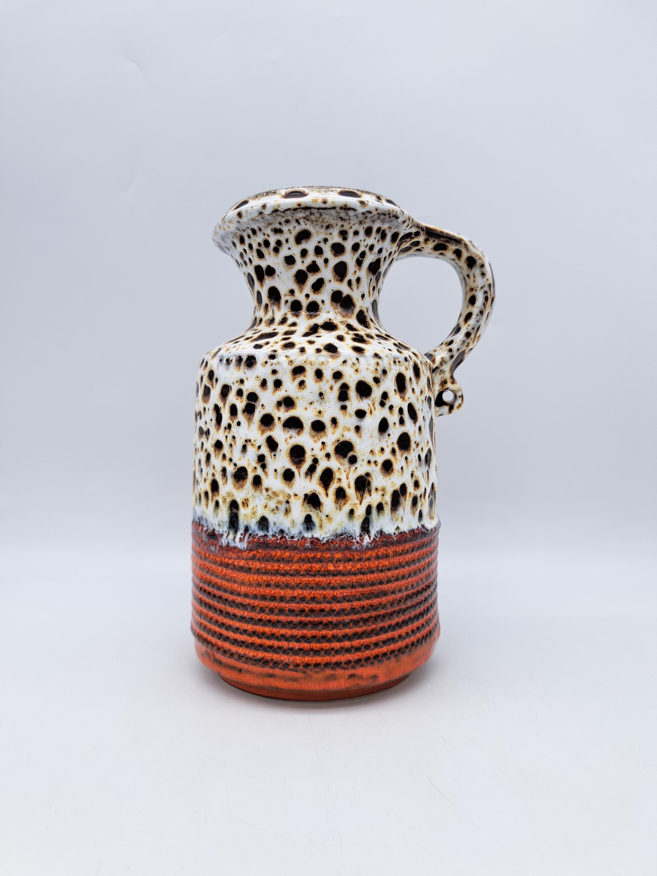 West German Fat Lava Vase Mid Century Ceramic 1960s MCM