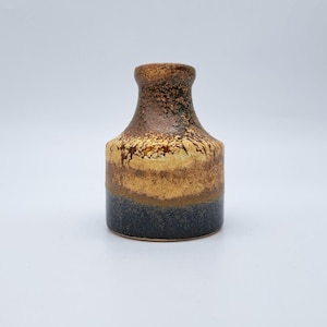 Vaso vintage della Germania occidentale Scheurich 550-10 Ceramica di metà secolo anni &#39;70 WGP 1960 MCM Marrone Nero