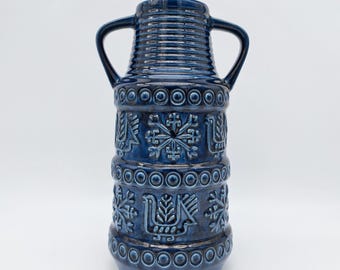 Rare Vintage West Germany Vase Bay 76-14 Green Blue WGP