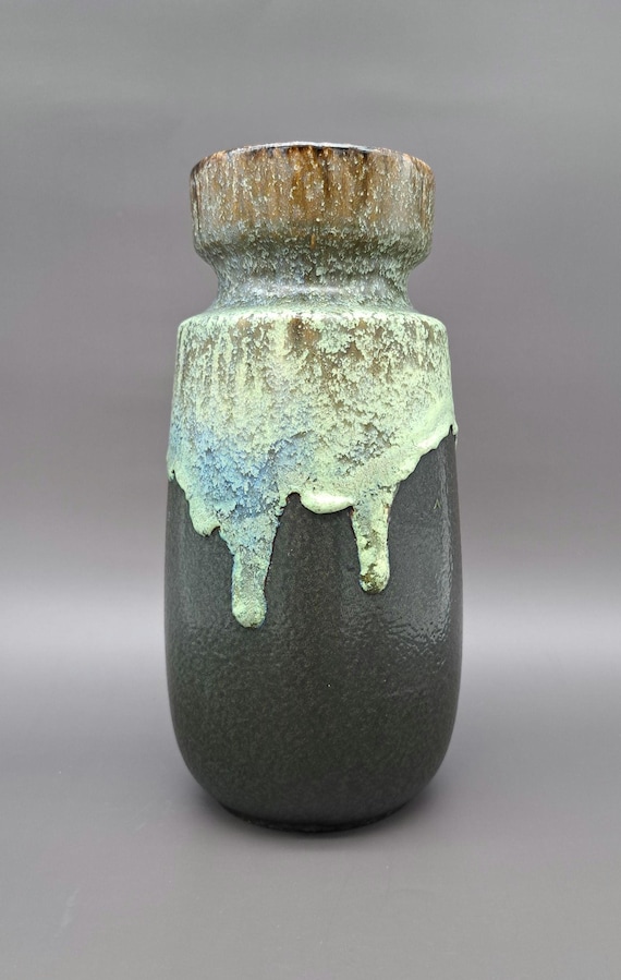 West Germany Fat Lava 花瓶 (242-22) Rare Vintage West German Fat Lava Vase Scheurich No. 242-22