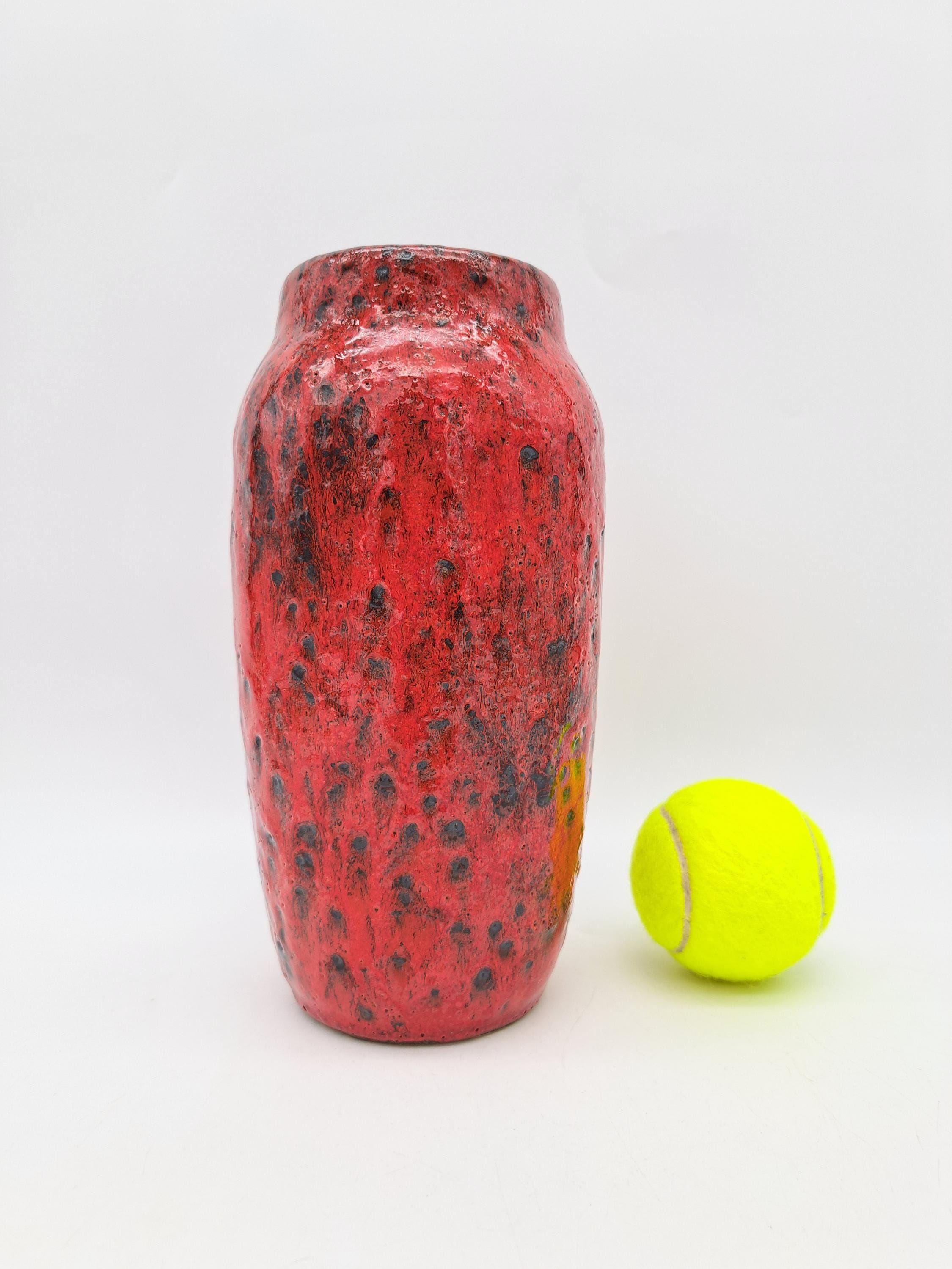 Vintage West German Scheurich 242-22 Fat Lava Vase Mid Century