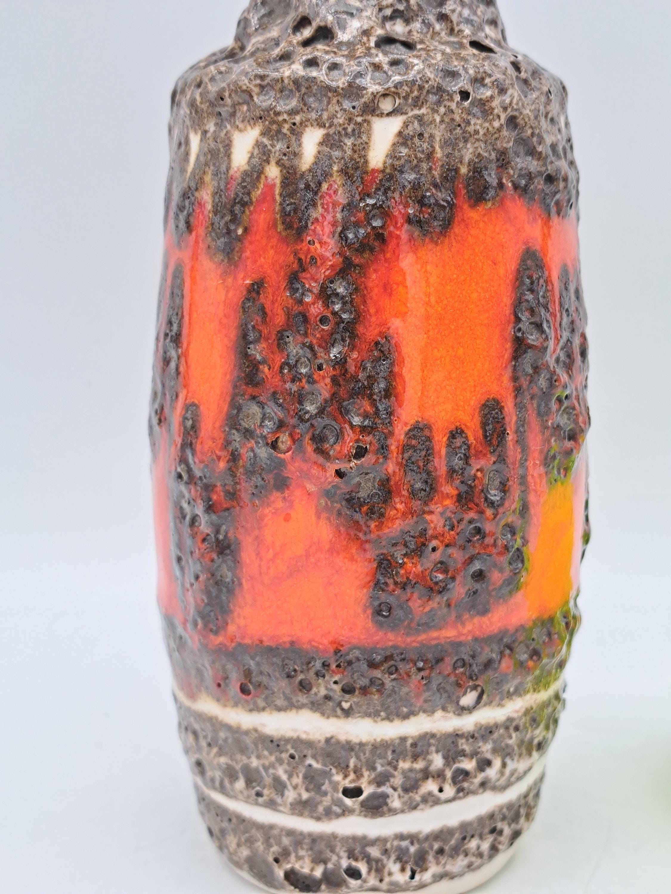 Rare Vintage West German Fat Lava Vase Scheurich 210-18 Mid