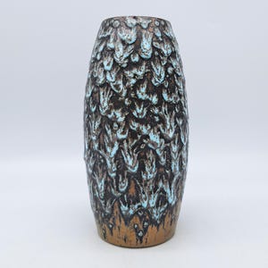 Vintage West German Fat Lava Vase Scheurich 522-20 Mid-Century Pottery 1970s WGP 1960 MCM Drip Glaze