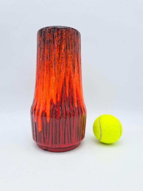 希少なヴィンテージ西ドイツ製 Scheurich Fat Lava 花瓶 529-25 ミッド