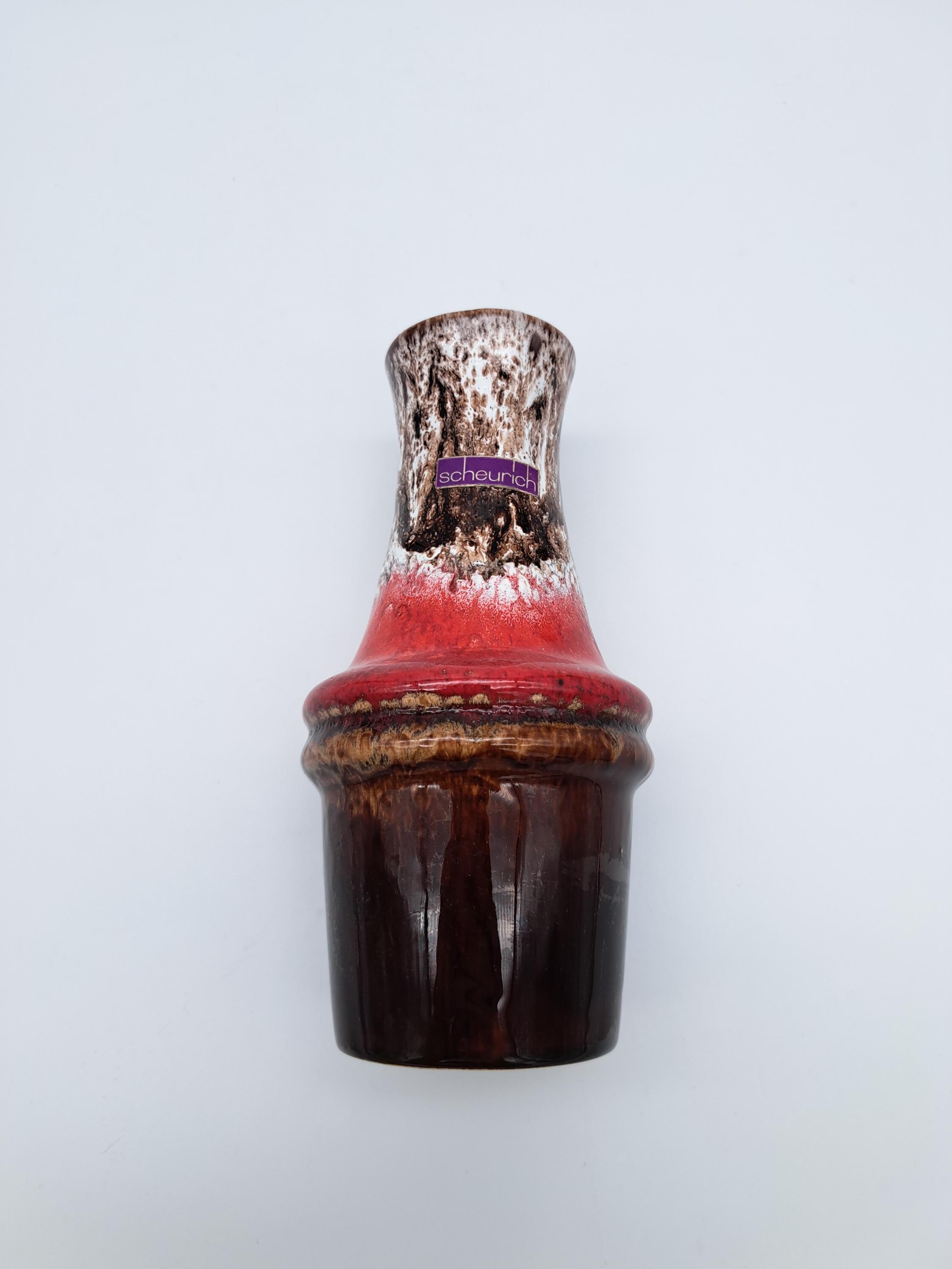 Vintage deutsche Scheurich-Vase 209-18, Fat Lava, Mid-Century
