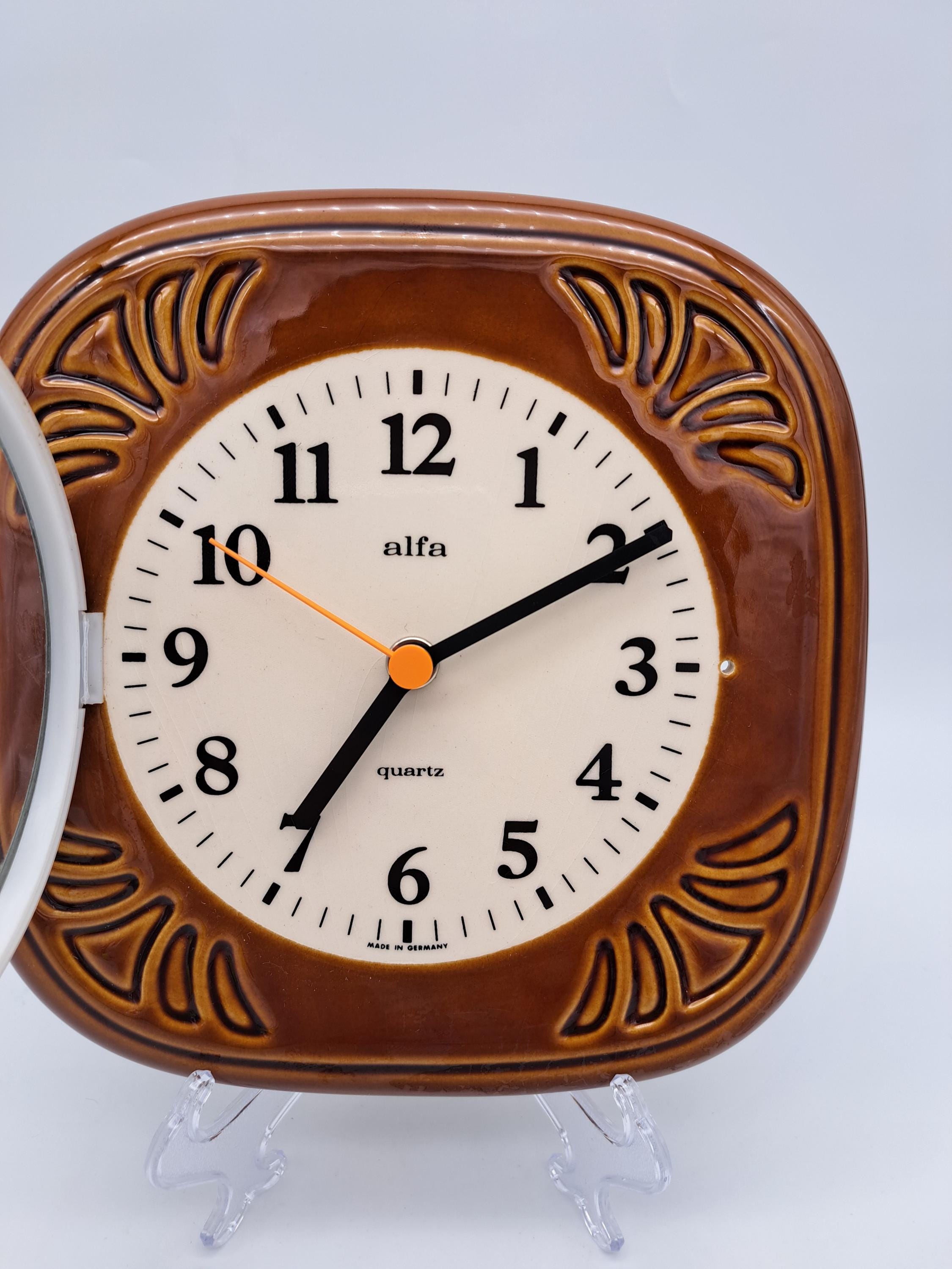 ヴィンテージ 壁掛け時計 アルファ ミッドセンチュリー 西ドイツ製陶器