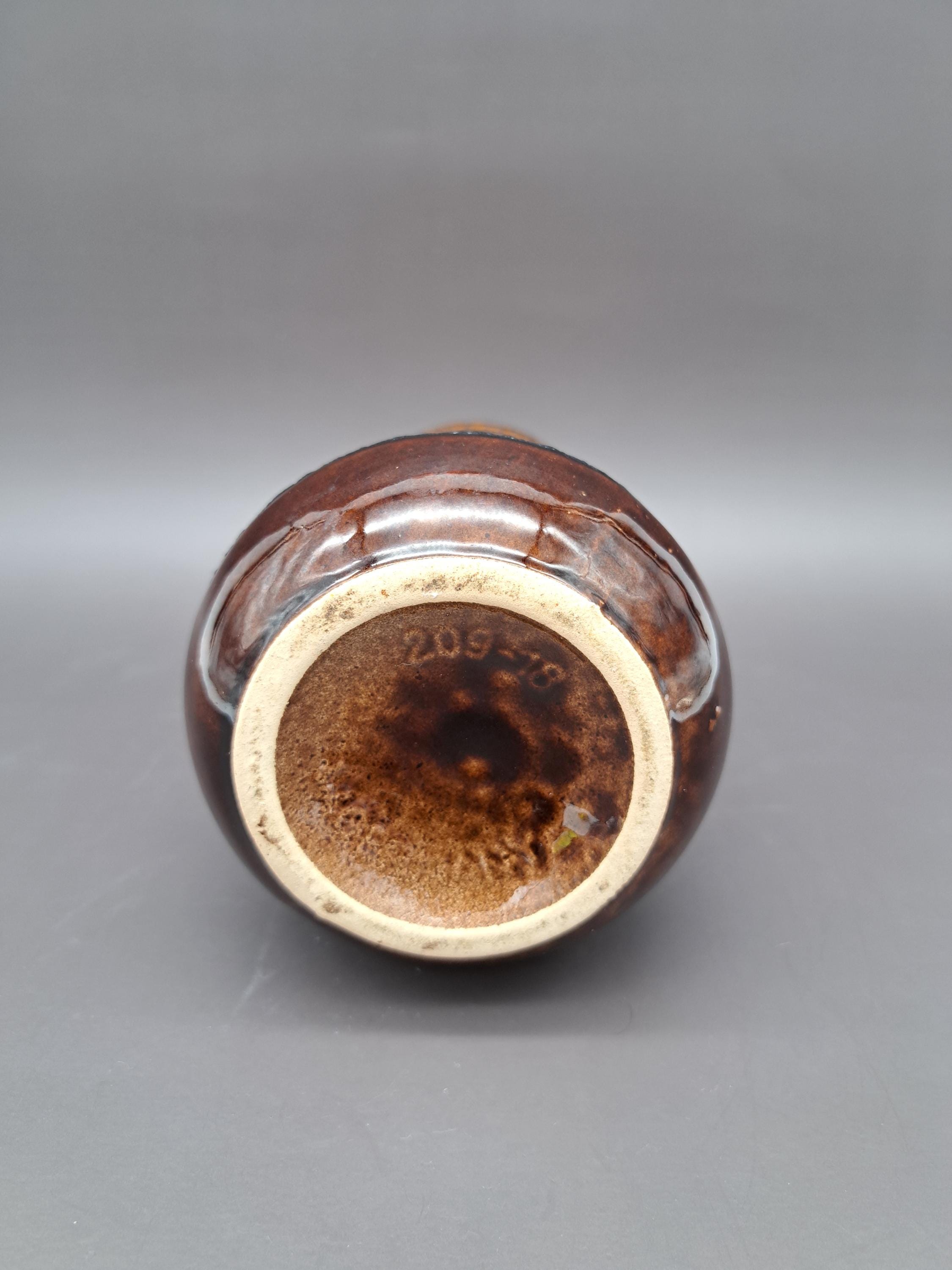 Vintage Fat Lava Vase West German Pottery 70s Mid Century
