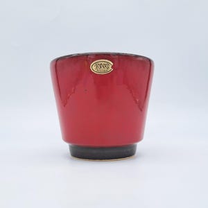 Cache-pot en céramique rouge et noire Jopeko, design WGP, Allemagne de l'Ouest, style Mid-Century Modern