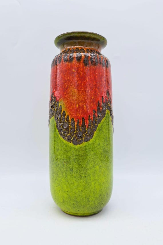 Rare Vintage West German Scheurich Fat Lava Vase No. 206-27