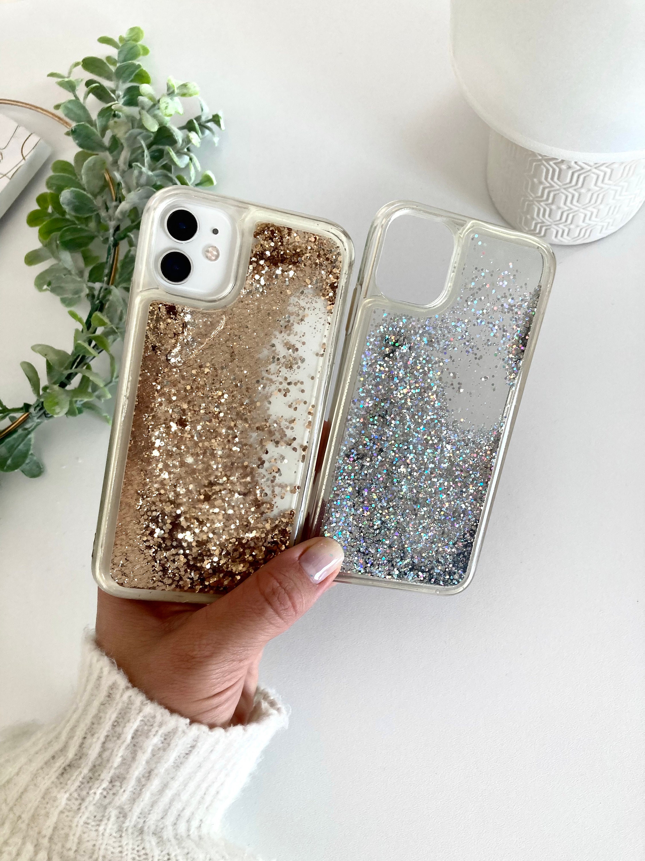 Luxury Bling Glitter Dream Shell Pattern Silver Beige Phone 