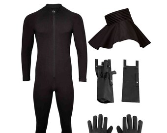 Stormtrooper costume armor under suit, neck seal, holster & trooper gloves starter combo kit